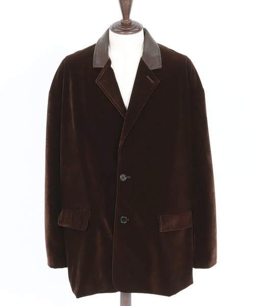 mj10996-襟切り替えAラインベルベットジャケット(JIH-R1131