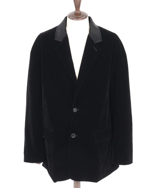 mj10996-襟切り替えAラインベルベットジャケット(JIH-R1131