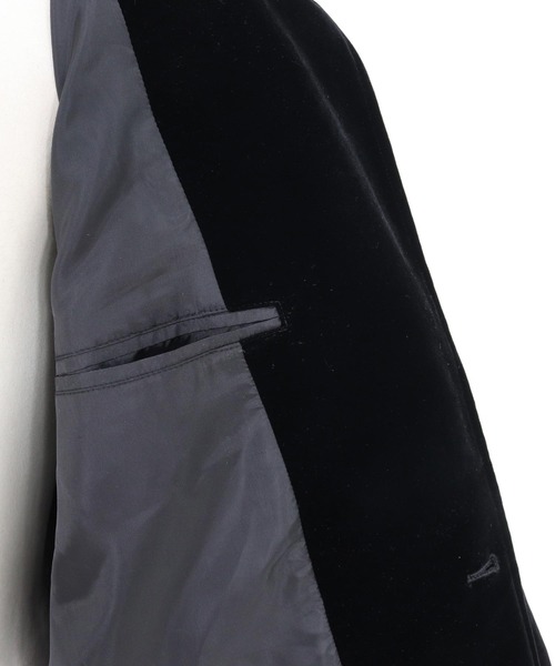 mj10996-襟切り替えAラインベルベットジャケット(JIH-R1131