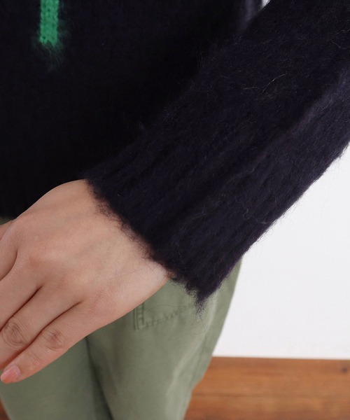 CHILD WOMAN（チャイルドウーマン）の「花モチーフ起毛インターシャプルオーバー（ニット/セーター・レディース・ネイビー/アイボリー/ブルー・FREE）」の15枚目の写真