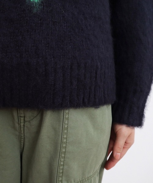 CHILD WOMAN（チャイルドウーマン）の「花モチーフ起毛インターシャプルオーバー（ニット/セーター・レディース・ネイビー/アイボリー/ブルー・FREE）」の18枚目の写真