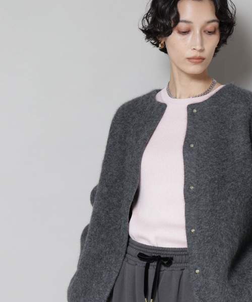 ウォッシャブルフォックス リバーニットジャケット　NANO universe ウォッシャブル フォックス リバー ニット ジャケット