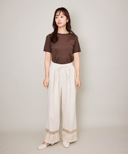 QUEENS COURT（クイーンズコート）の「ブライトワイドリブニット≪手洗い可能≫（ニット/セーター・レディース・ライトグレー/ブラック/グリーン/ブラウン・M）」の14枚目の写真