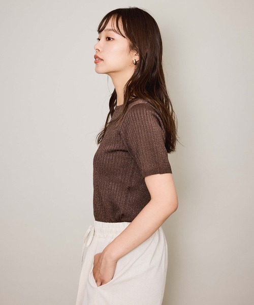 QUEENS COURT（クイーンズコート）の「ブライトワイドリブニット≪手洗い可能≫（ニット/セーター・レディース・ライトグレー/ブラック/グリーン/ブラウン・M）」の16枚目の写真