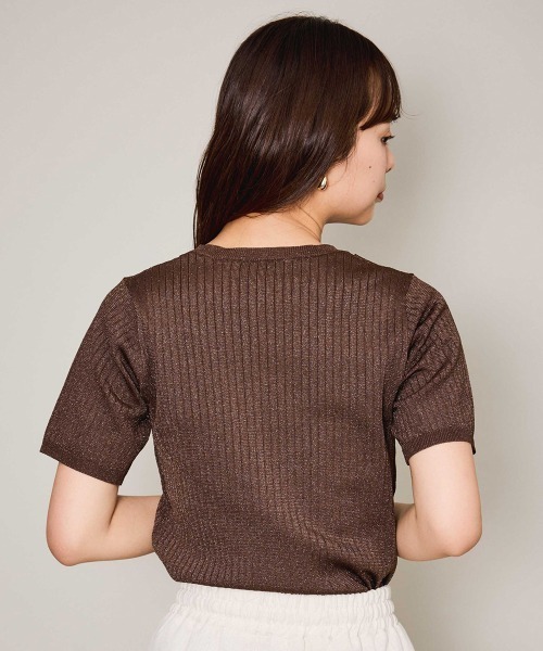 QUEENS COURT（クイーンズコート）の「ブライトワイドリブニット≪手洗い可能≫（ニット/セーター・レディース・ライトグレー/ブラック/グリーン/ブラウン・M）」の17枚目の写真