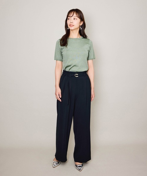 QUEENS COURT（クイーンズコート）の「ブライトワイドリブニット≪手洗い可能≫（ニット/セーター・レディース・ライトグレー/ブラック/グリーン/ブラウン・M）」の19枚目の写真