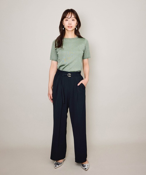 QUEENS COURT（クイーンズコート）の「ブライトワイドリブニット≪手洗い可能≫（ニット/セーター・レディース・ライトグレー/ブラック/グリーン/ブラウン・M）」の20枚目の写真