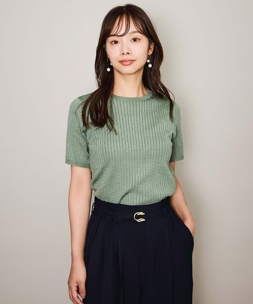 QUEENS COURT（クイーンズコート）の「ブライトワイドリブニット≪手洗い可能≫（ニット/セーター・レディース・ライトグレー/ブラック/グリーン/ブラウン・M）」の18枚目の写真