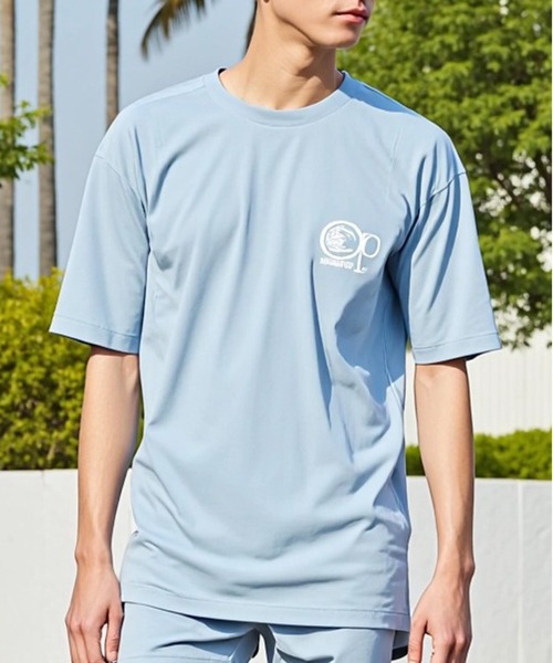 Ocean Pacific(オーシャンパシフィック)の「【Ocean Pacific】ハーフスリーブTee ラッシュガード UVカット 日よけ 日焼け対策 515454(ラッシュガード・メンズ・ブラック/ブルー・LL/M/L)」の1枚目の写真