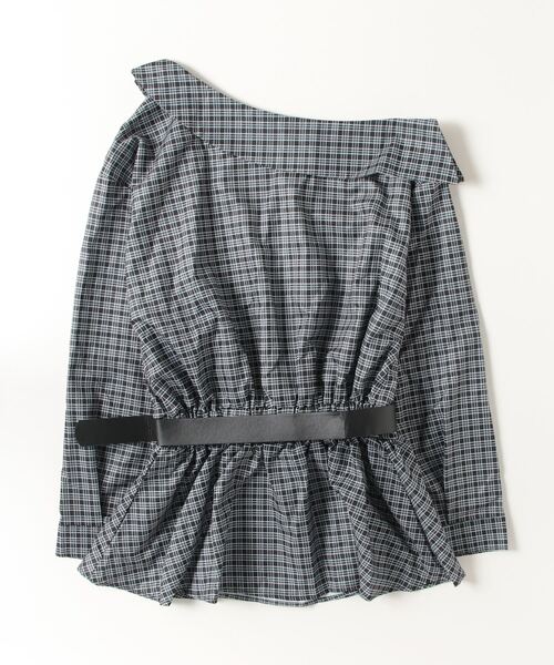 gossip!ロサンゼルス(ゴシップロサンゼルス)の「ハーフショルダー チェック柄ワンピース(定番アイテム)(シャツワンピース・レディース・チェック・M)」の12枚目の写真