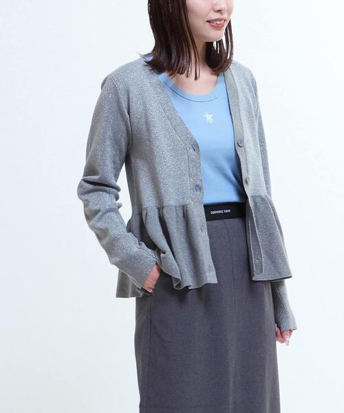 CONVERSE TOKYO（コンバーストウキョウ）の「PEPLUM GLITTER CARDIGAN（カーディガン/ボレロ・レディース・ブラック/ブラウン/グレー・FREE）」の22枚目の写真