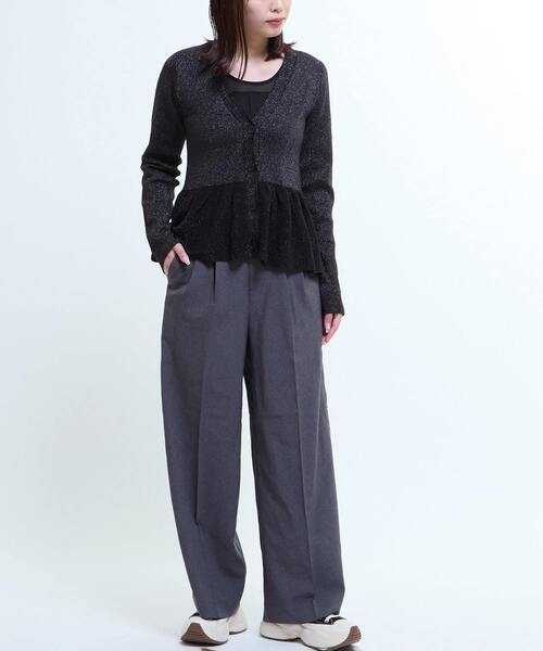 CONVERSE TOKYO（コンバーストウキョウ）の「PEPLUM GLITTER CARDIGAN（カーディガン/ボレロ・レディース・ブラック/ブラウン/グレー・FREE）」の15枚目の写真