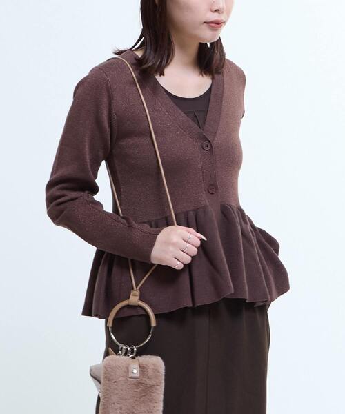 CONVERSE TOKYO（コンバーストウキョウ）の「PEPLUM GLITTER CARDIGAN（カーディガン/ボレロ・レディース・ブラック/ブラウン/グレー・FREE）」の13枚目の写真