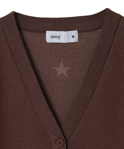 CONVERSE TOKYO（コンバーストウキョウ）の「PEPLUM GLITTER CARDIGAN（カーディガン/ボレロ・レディース・ブラック/ブラウン/グレー・FREE）」の7枚目の写真