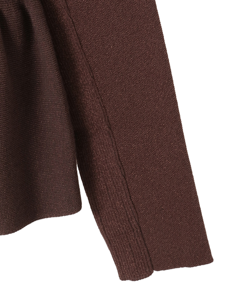 CONVERSE TOKYO（コンバーストウキョウ）の「PEPLUM GLITTER CARDIGAN（カーディガン/ボレロ・レディース・ブラック/ブラウン/グレー・FREE）」の6枚目の写真