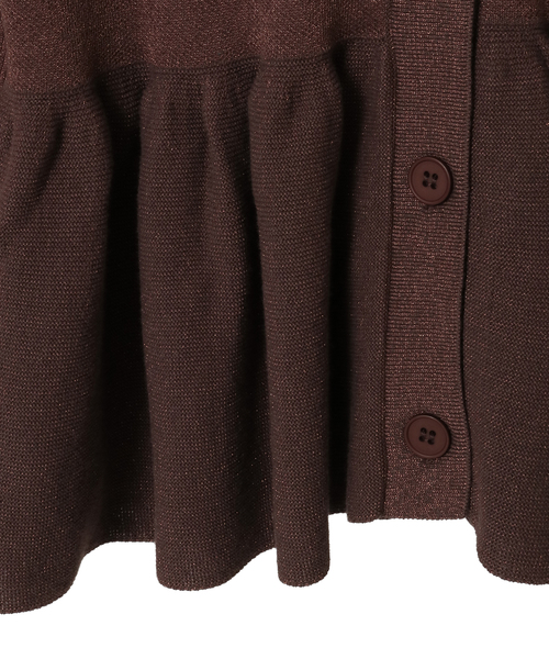 CONVERSE TOKYO（コンバーストウキョウ）の「PEPLUM GLITTER CARDIGAN（カーディガン/ボレロ・レディース・ブラック/ブラウン/グレー・FREE）」の5枚目の写真