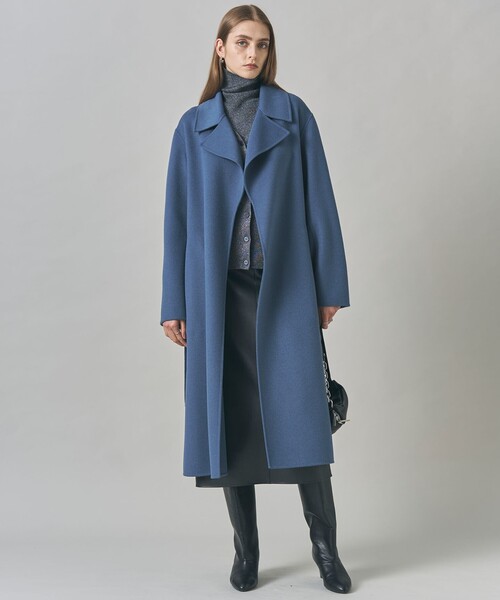 ICB(アイシービー)の「WoolRever ロングコート(トレンチコート・レディース・ブラック系/黄土色系/ダルブルー系・44/42/40/48/46)」の13枚目の写真