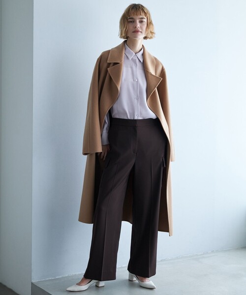 ICB(アイシービー)の「WoolRever ロングコート(トレンチコート・レディース・ブラック系/黄土色系/ダルブルー系・44/42/40/48/46)」の17枚目の写真