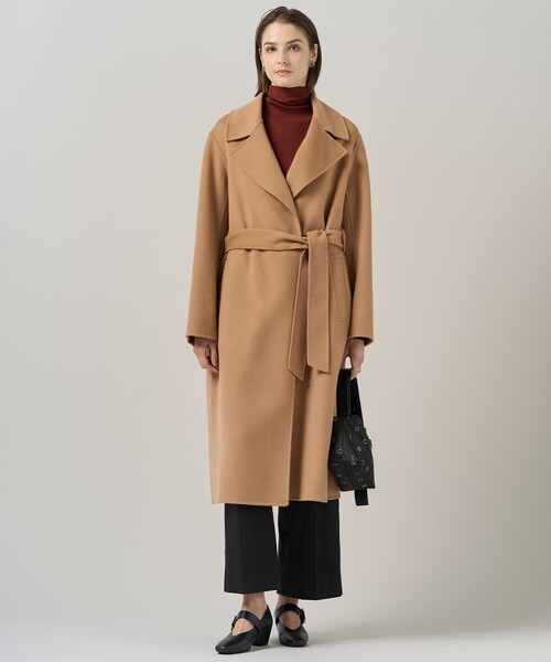 ICB(アイシービー)の「WoolRever ロングコート(トレンチコート・レディース・ブラック系/黄土色系/ダルブルー系・44/42/40/48/46)」の20枚目の写真