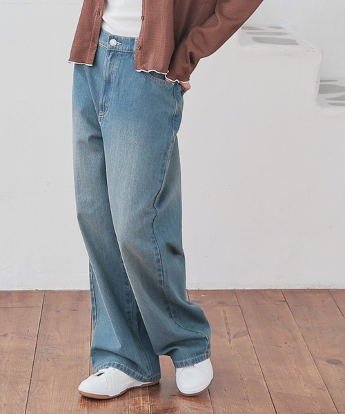 Honeys(ハニーズ)の「ストレートパンツ(股下72cm)(デニムパンツ・レディース・ブルー系その他3/グレー/ブルー系その他/ライトグレー・SS/S/M/LL/L/3L)」の3枚目の写真