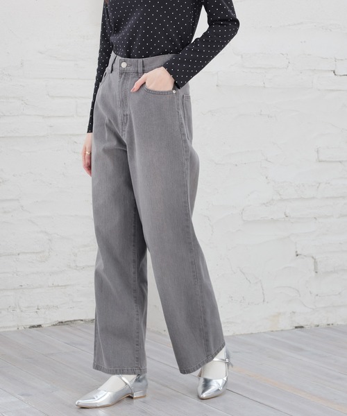 Honeys(ハニーズ)の「ストレートパンツ(股下72cm)(デニムパンツ・レディース・ブルー系その他3/グレー/ブルー系その他/ライトグレー・SS/S/M/LL/L/3L)」の1枚目の写真