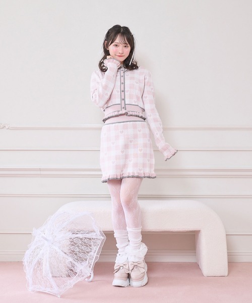 ジュンアンドロペ　ギンガムニットセットアップ　セット販売 ジュンアンドロペ ギンガムニットセットアップ セット販売 JUN&ROPE
