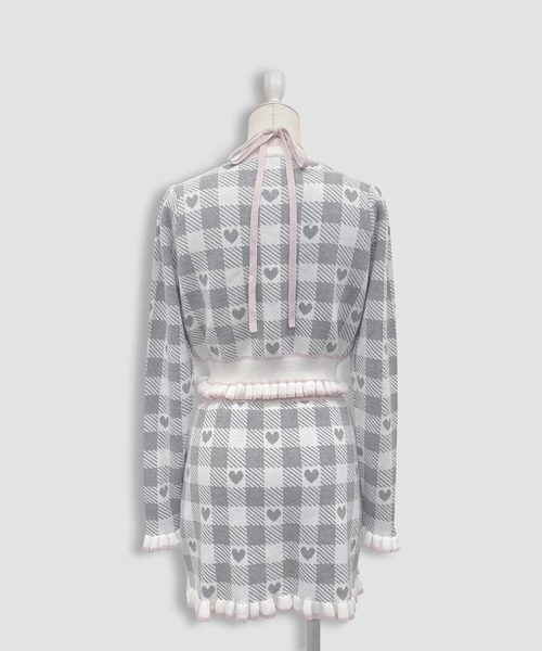 ジュンアンドロペ　ギンガムニットセットアップ　セット販売 ジュンアンドロペ ギンガムニットセットアップ セット販売 ジュン