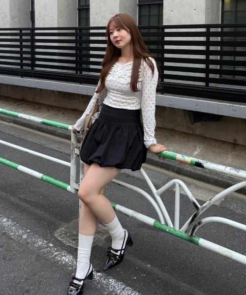 continuer de NICE CLAUP（コンティニューデナイスクラップ）の「花柄・ドットレーストップス（Tシャツ/カットソー・レディース・ネイビー/オフホワイト/ピンク/ライトグレー/ドット・FREE）」の21枚目の写真