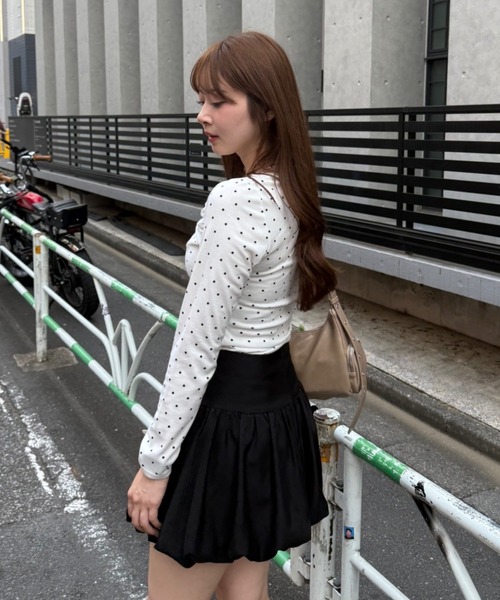 continuer de NICE CLAUP（コンティニューデナイスクラップ）の「花柄・ドットレーストップス（Tシャツ/カットソー・レディース・ネイビー/オフホワイト/ピンク/ライトグレー/ドット・FREE）」の10枚目の写真