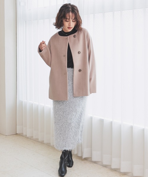 GLACIER lusso(グラシアルッソ)の「【ウォッシャブル】変則ケーブルハイネック(ニット/セーター・レディース・レッド/マスタード/アイボリー/ブラック/杢グレー・L/LL/M/S)」の13枚目の写真
