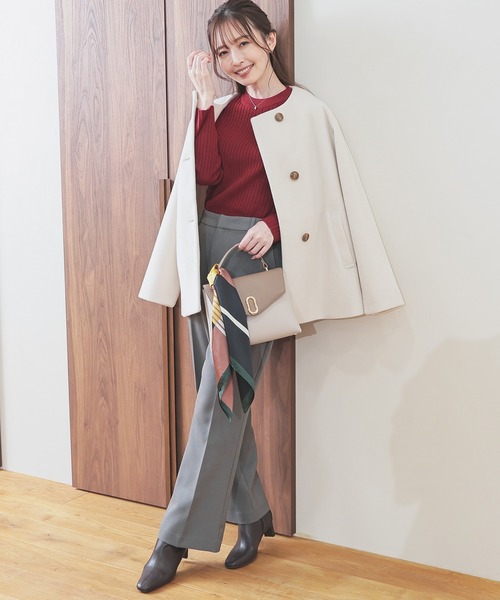 GLACIER lusso(グラシアルッソ)の「【ウォッシャブル】変則ケーブルハイネック(ニット/セーター・レディース・レッド/マスタード/アイボリー/ブラック/杢グレー・L/LL/M/S)」の19枚目の写真