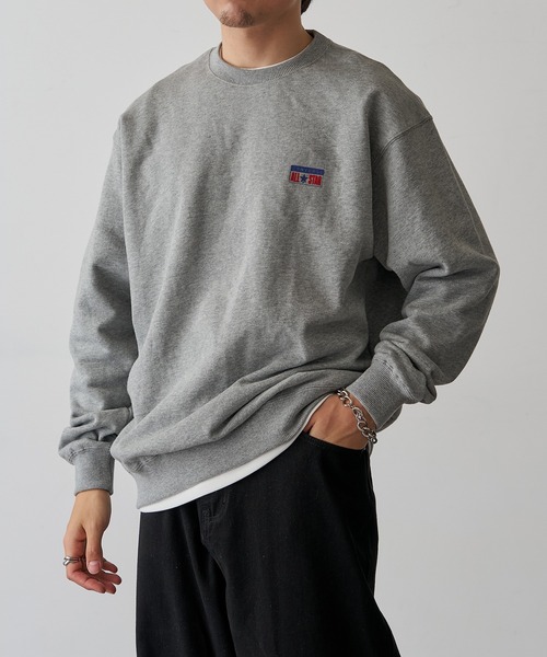 CONVERSE(コンバース)の「【CONVERSE】ワンポイントロゴ クルーネック プルオーバー 裏毛 6122-1830 MNY(スウェット・メンズ・グレー/ブラック/ホワイト・M/L/LL)」の13枚目の写真