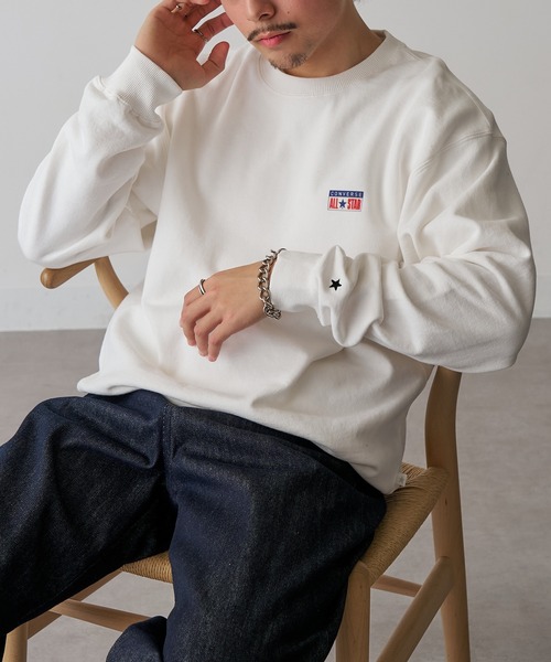 CONVERSE(コンバース)の「【CONVERSE】ワンポイントロゴ クルーネック プルオーバー 裏毛 6122-1830 MNY(スウェット・メンズ・グレー/ブラック/ホワイト・M/L/LL)」の4枚目の写真