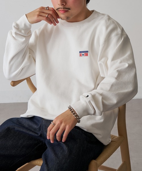 CONVERSE(コンバース)の「【CONVERSE】ワンポイントロゴ クルーネック プルオーバー 裏毛 6122-1830 MNY(スウェット・メンズ・グレー/ブラック/ホワイト・M/L/LL)」の5枚目の写真