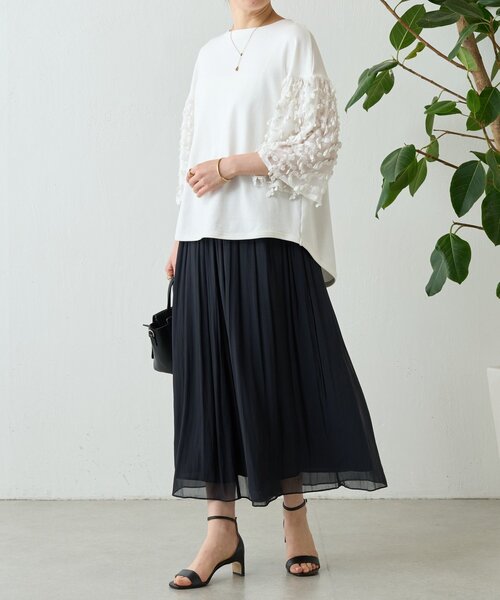 BEARDSLEY(ビアズリー)の「NEWシワシフォンギャザーパンツ(その他パンツ・レディース・カーキ/ブラウン/ブラック/オレンジ・2/1/0)」の9枚目の写真