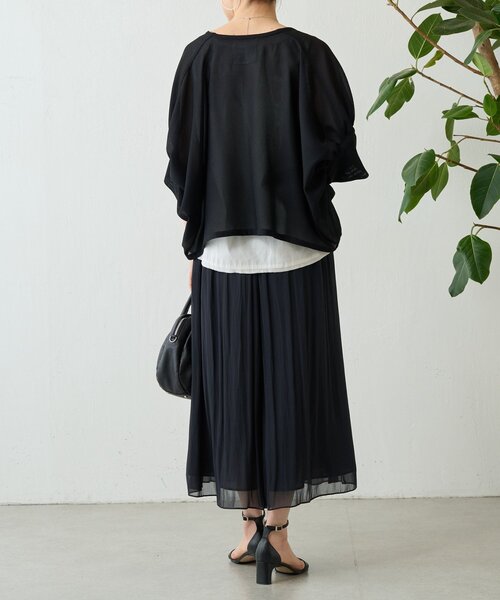 BEARDSLEY(ビアズリー)の「NEWシワシフォンギャザーパンツ(その他パンツ・レディース・カーキ/ブラウン/ブラック/オレンジ・2/1/0)」の15枚目の写真