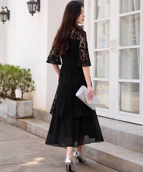 セール！かなりお買い得です！ ショートドレスにもロングドレスになるドレス！ セール】ドレス 結婚式 ロングドレス パーティードレス