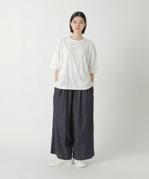 Plantation（プランテーション）の「カットドットJQ / カットソー / (O)（Tシャツ/カットソー・レディース・ホワイト/ネイビー/ライトグレー・M size）」の9枚目の写真