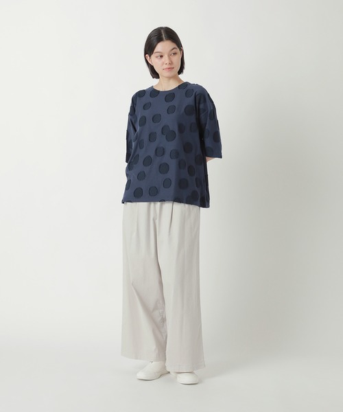 Plantation（プランテーション）の「カットドットJQ / カットソー / (O)（Tシャツ/カットソー・レディース・ホワイト/ネイビー/ライトグレー・M size）」の7枚目の写真