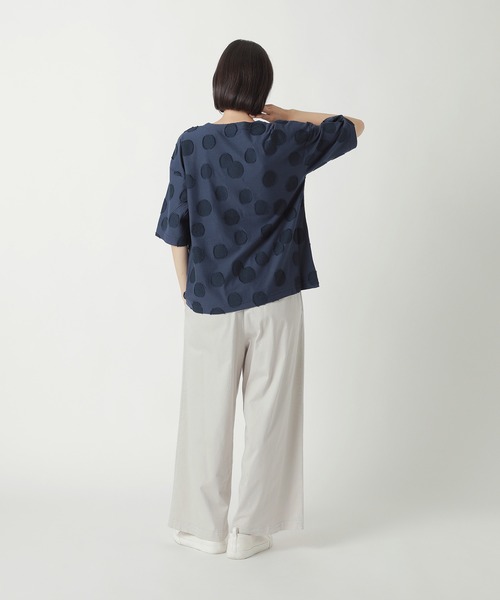 Plantation（プランテーション）の「カットドットJQ / カットソー / (O)（Tシャツ/カットソー・レディース・ホワイト/ネイビー/ライトグレー・M size）」の5枚目の写真