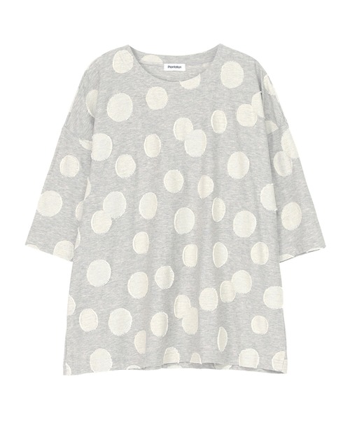 Plantation（プランテーション）の「カットドットJQ / カットソー / (O)（Tシャツ/カットソー・レディース・ホワイト/ネイビー/ライトグレー・M size）」の4枚目の写真