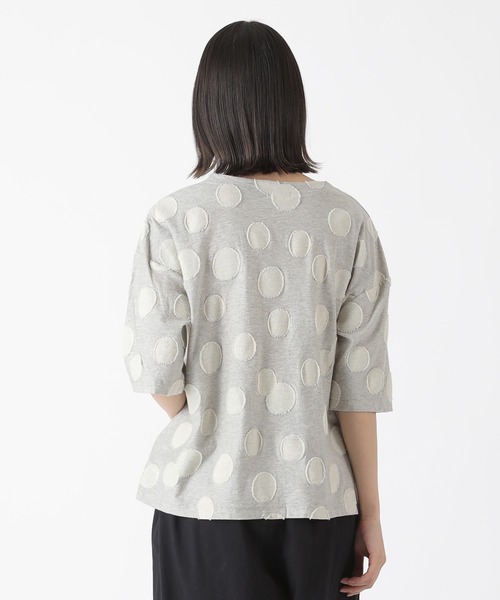 Plantation（プランテーション）の「カットドットJQ / カットソー / (O)（Tシャツ/カットソー・レディース・ホワイト/ネイビー/ライトグレー・M size）」の12枚目の写真