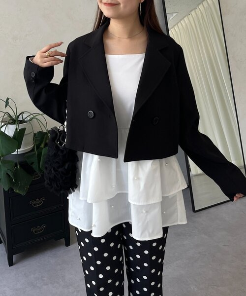 prose verse（プロズヴェール）の「ショート丈テーラードジャケット（テーラードジャケット・レディース・ブラック・MEDIUM/LARGE）」の19枚目の写真