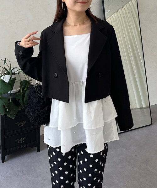 prose verse（プロズヴェール）の「ショート丈テーラードジャケット（テーラードジャケット・レディース・ブラック・MEDIUM/LARGE）」の20枚目の写真