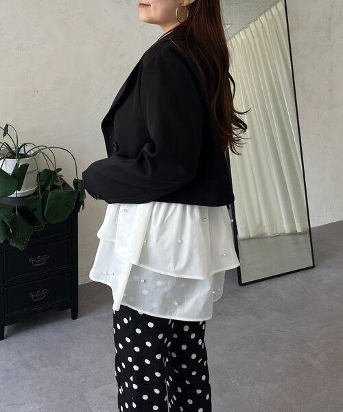 prose verse（プロズヴェール）の「ショート丈テーラードジャケット（テーラードジャケット・レディース・ブラック・MEDIUM/LARGE）」の21枚目の写真