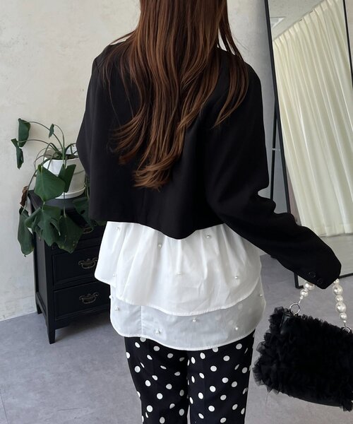 prose verse（プロズヴェール）の「ショート丈テーラードジャケット（テーラードジャケット・レディース・ブラック・MEDIUM/LARGE）」の22枚目の写真