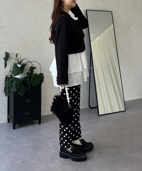 prose verse（プロズヴェール）の「ショート丈テーラードジャケット（テーラードジャケット・レディース・ブラック・MEDIUM/LARGE）」の6枚目の写真