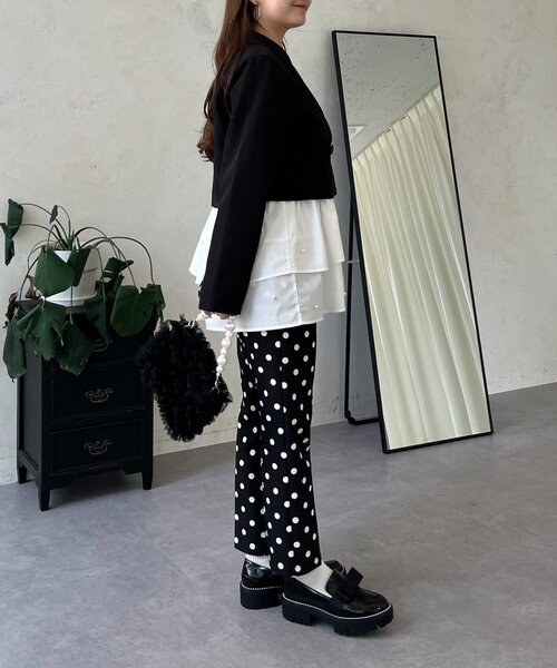 prose verse（プロズヴェール）の「ショート丈テーラードジャケット（テーラードジャケット・レディース・ブラック・MEDIUM/LARGE）」の7枚目の写真