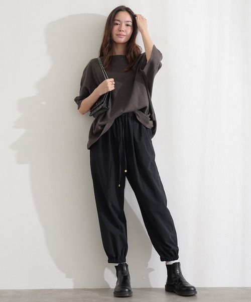 ElegChic(エレグシック)の「コットンワッフル7分袖ドルマンTシャツ(Tシャツ/カットソー・レディース・ホワイト/ネイビー/パープル/ブラック/杢グレー/チャコールグレー・M/XL/4L)」の19枚目の写真
