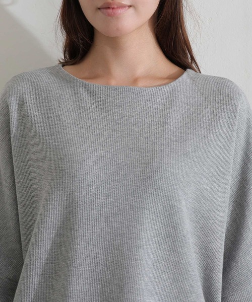 ElegChic(エレグシック)の「コットンワッフル7分袖ドルマンTシャツ(Tシャツ/カットソー・レディース・ホワイト/ネイビー/パープル/ブラック/杢グレー/チャコールグレー・M/XL/4L)」の22枚目の写真